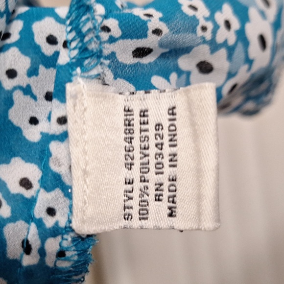 Caffe Marrahesh chiffon quarter pullover tunic shirt ¾ sleeve - L - blue - Picture 4 of 10